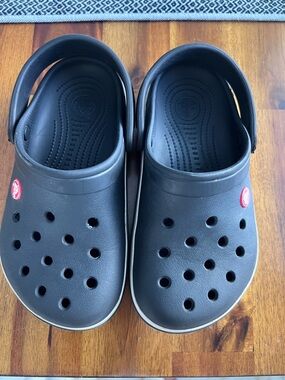 CROCS Kids Black Vented Clog with Heel Strap